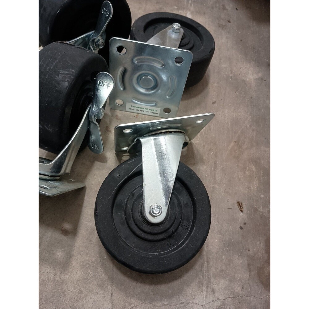 Industrial Trolley Wheels - 4 Wheels - Approx. 4 In.